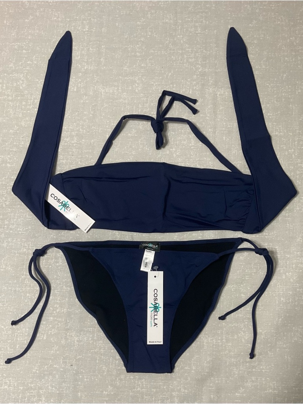 Cosabella Navy Blue Bikini Bottom and Top Set Made In Italy Size M